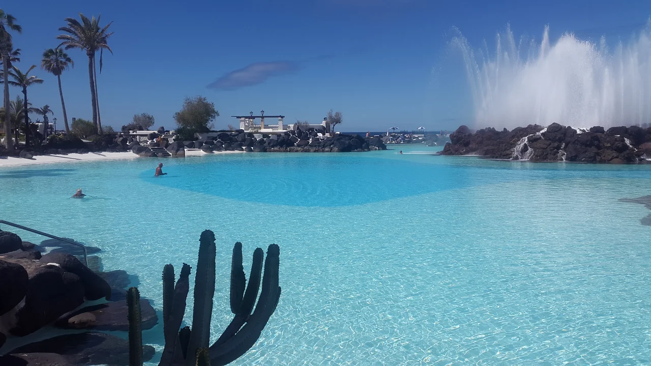 Lago Martiánez swimming pools beside the sea in Puerto de la Cruz